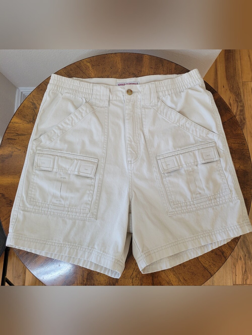 Boca Classics Mens Cargo Shorts, W30/Small, 100% Cotton, Light Beige, VGUC